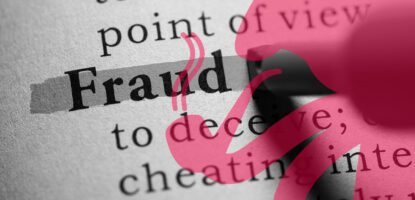 Up close shot of the word fraud being highlighted
